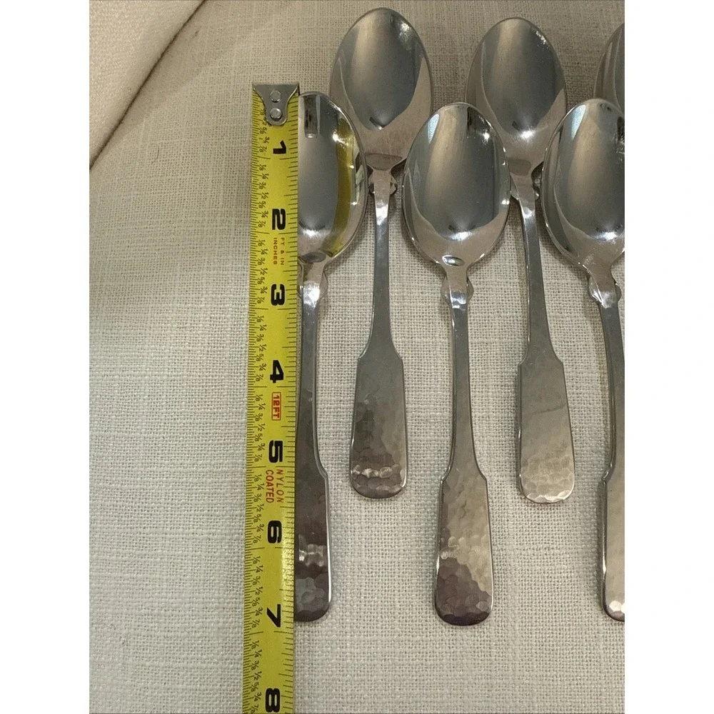 9 - Towle HAMMERSMITH‎ Glossy 18/8 Stainless Germany Flatware Oval Soup Spoons